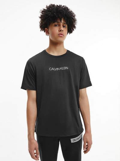 Calvin Klein Ruhák HU965831 | Calvin Klein Mesh Panel Gym Férfi Póló Fekete